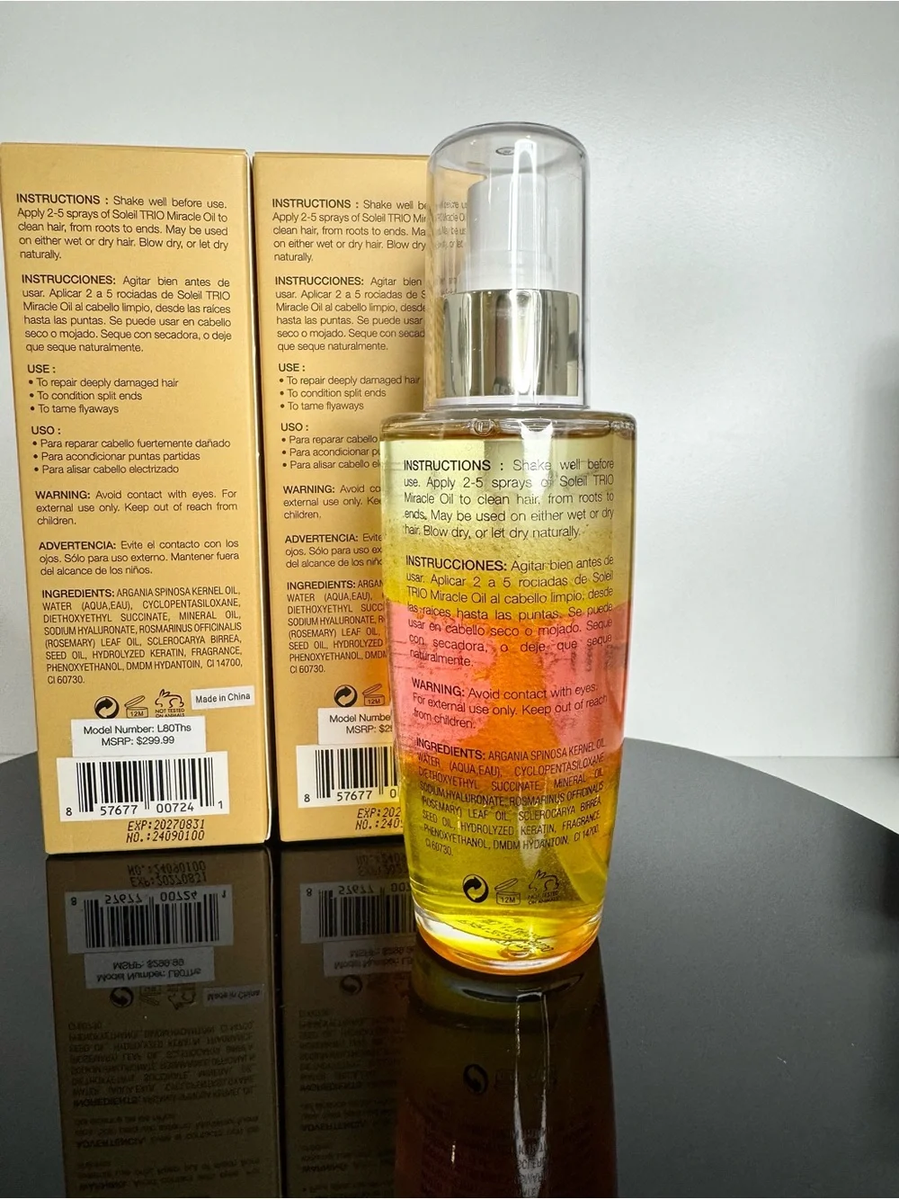 2-PC SOLEIL TRIO MIRACLE OIL